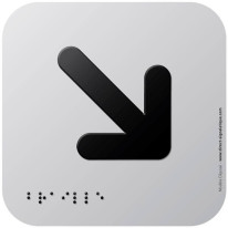 Pictogramme Alu avec relief Flèche en bas à droite