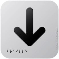 Pictogramme Alu avec relief Flèche en bas