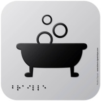 Pictogramme Alu avec relief Bains