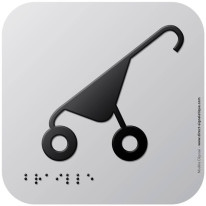 Pictogramme Alu avec relief Local poussettes