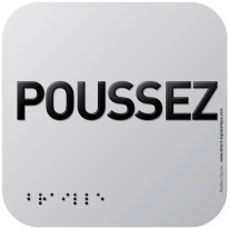 Pictogramme Alu avec relief Poussez