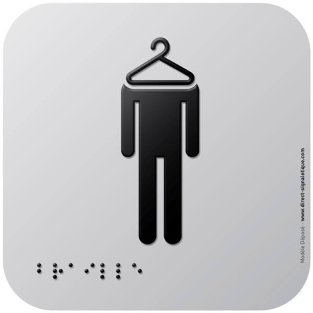 Pictogramme Alu avec relief Vestiaires Hommes