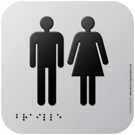 Pictogramme Alu avec relief Toilettes