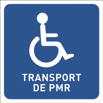 Panneau véhicule - mention transport PMR
