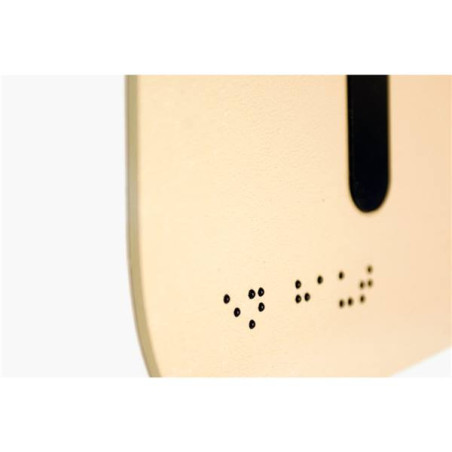 Plaque de porte Touchy® Square - WC PMR Mixtes - 120 x 120 mm - Relief et braille