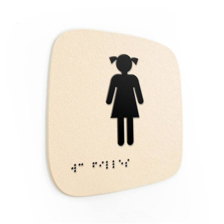 Plaque de porte Touchy® Square - WC Filles - 120 x