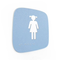 Plaque de porte Touchy® Square - WC Filles - 120 x
