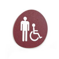 Signalétique Touchy® Disk - Picto WC Hommes PMR - 