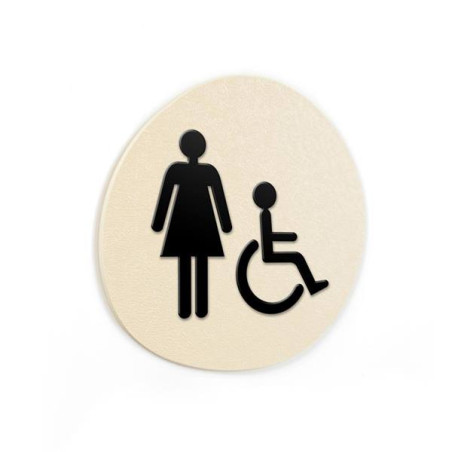 Signalétique Touchy® Disk - Picto WC Femmes PMR - 