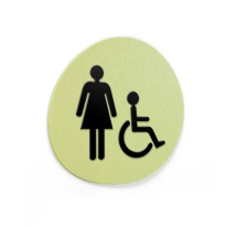 Signalétique Touchy® Disk - Picto WC Femmes PMR -