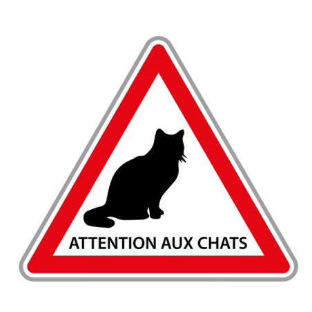 Panneau Routier Attention aux Chats