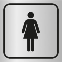 Picto gravé Toilettes femmes  - Gamme Métal