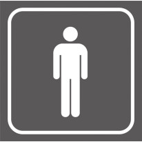 Picto gravé les toilettes hommes - Gamme Couleur