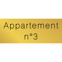 Signalétique gravée Appartement n°3 - Gamme Métal