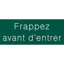 Signalétique gravée Frappez avant d´entrer - Gamme