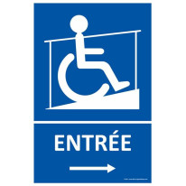 Panneau Entrée avec rampe PMR vers la droite