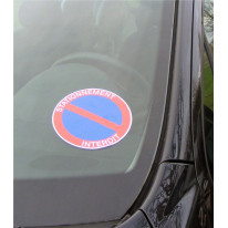 Autocollant dissuasif rond Stationnement Interdit