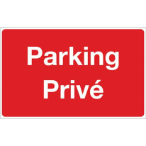 Panneau Parking Privé - Fond rouge - H 250 x L 400