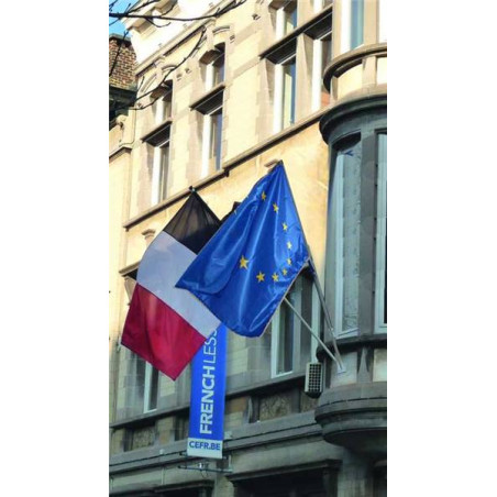 Kit 2 drapeaux Français et Européen 100 x 150 cm p