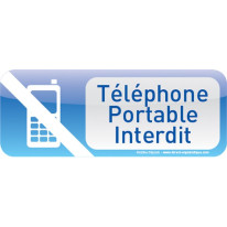 Plaque de porte Téléphone portable interdit Text´i