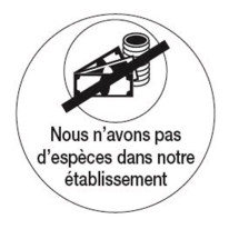 Autocollant Nous n´avons pas d´espèces dans notre