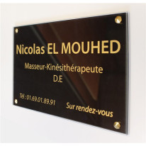 Plaque pour professions libérales - Noire et or
