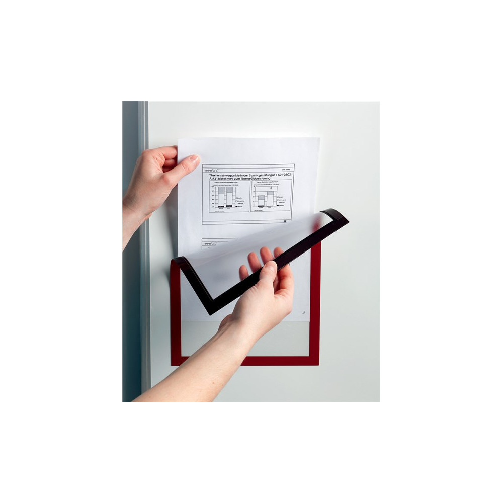 4 Cadres Magnétiques A4 Auto-adhésifs - Surface PVC Transparente étanche - Pour Documents, Photos, Affiches - Argent