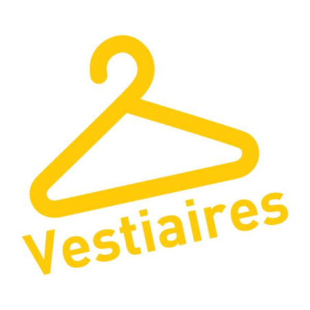 Grande signalétique adhésive Vestiaires avec picto - Direct Signalétique