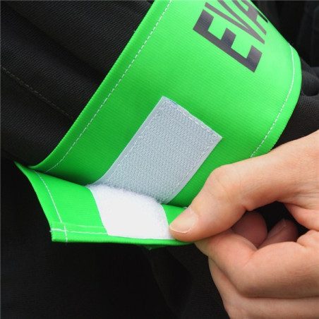 Brassard Sécurité Responsable évacuation - Jaune Fluo, Ajustable Velcro - 10 Cm Large, Tailles S/M Et L/XL