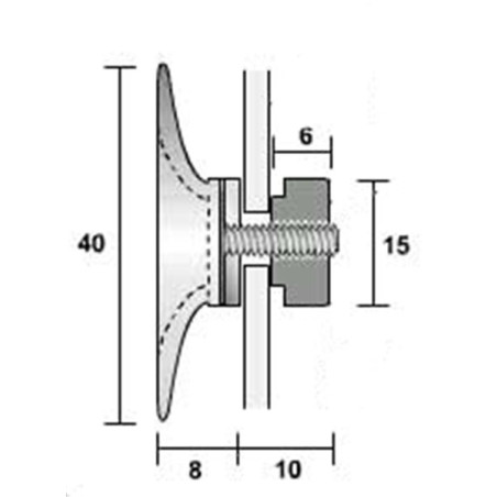 Ventouse avec tige filtée pour fixation de panneau