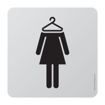 Plaque de porte aluminium brossé Picto Vestiaires