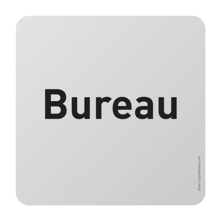 Plaque de porte aluminium brossé Texte Bureau - 10