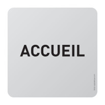 Plaque de porte aluminium brossé Texte Accueil - 1