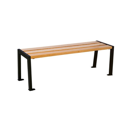 Banc urbain en bois et acier longueur 1200 mm