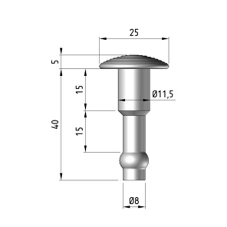Clou podotactile pour enrobé en acier zingué sans scellement - Extérieur