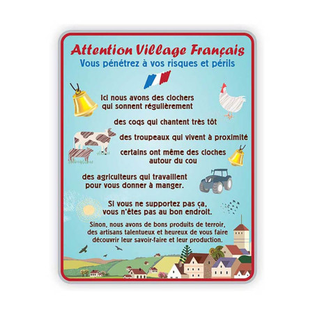 Panneau attention village français