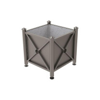 Bac à palmier traditionnel acier - Pommeau Dôme - Gris