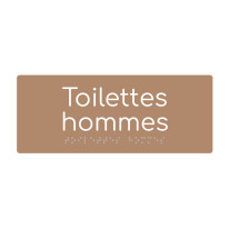 Plaque de porte PVC texte en relief - Toilettes hommes