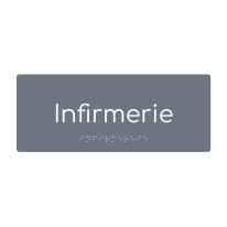 Plaque de porte PVC texte en relief - Infirmerie