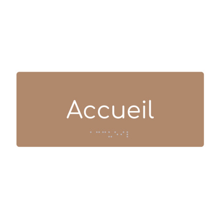 Plaque de porte PVC texte en relief - Accueil