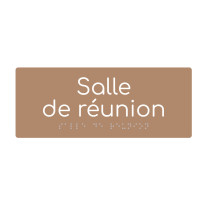 Plaque de porte PVC texte en relief - Salle de réunion