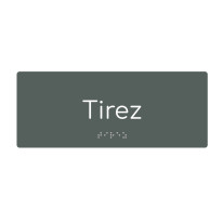 Plaque de porte PVC texte en relief - Tirez
