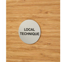 Plaque de porte aluminium brossé Texte Local techn