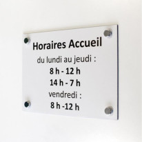 Panneau horaires d'accueil