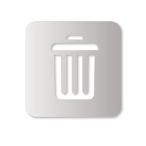 Plaque de porte aluminium brossé picto Local poubelle - 120 x 120 mm - Gamme Bross évidé