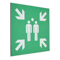 panneau point de rassemblement stratifié incliné