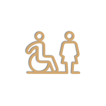 Gamme Or PVC 3.2 mm - picto Toilettes Femmes PMR