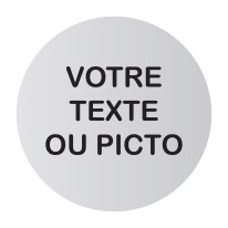 Plaque symbole personnalisé - Aluminium brossé - Ø 83 mm - Gamme Bross