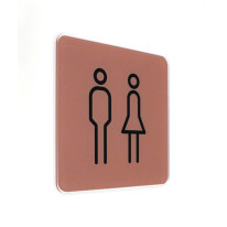 Plaque de porte Targa Interior® - Toilettes Hommes/Femmes - 120 x 120 mm