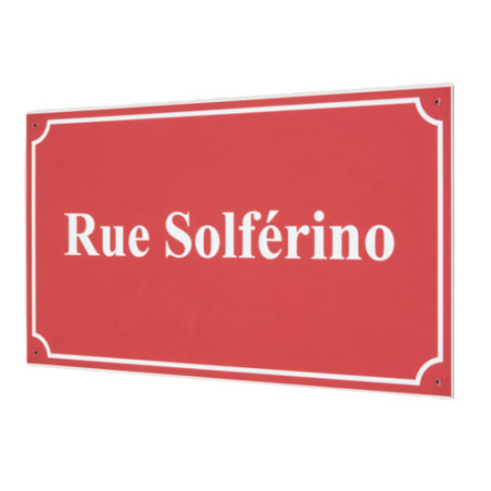 Plaque de rue Alu Dibond - H 250 x L 450 mm